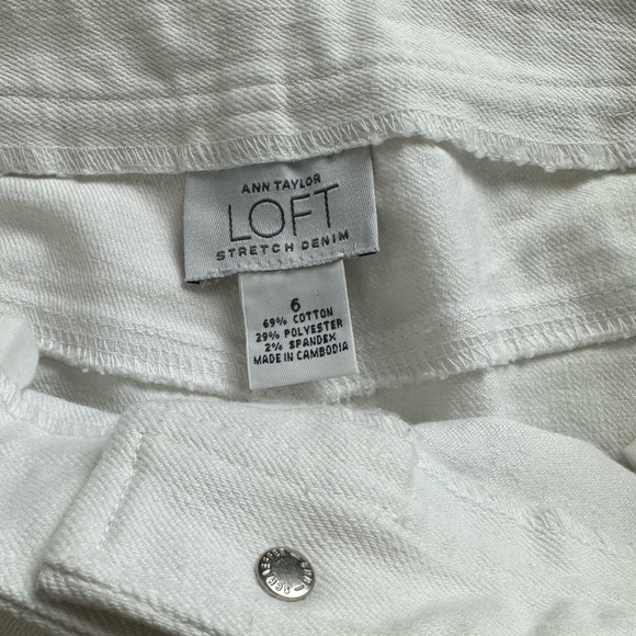 LOFT White Stretch Denim Pants - Picture 3 of 3